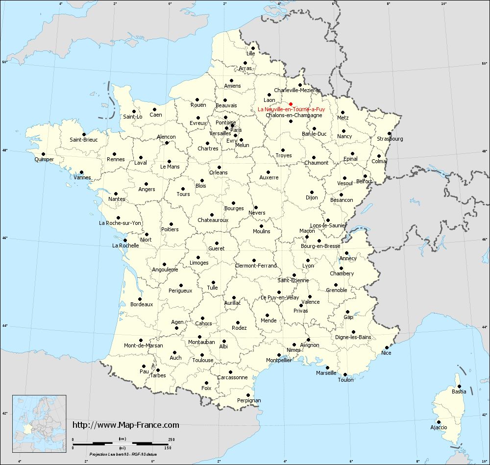 Administrative map of La Neuville-en-Tourne-à-Fuy